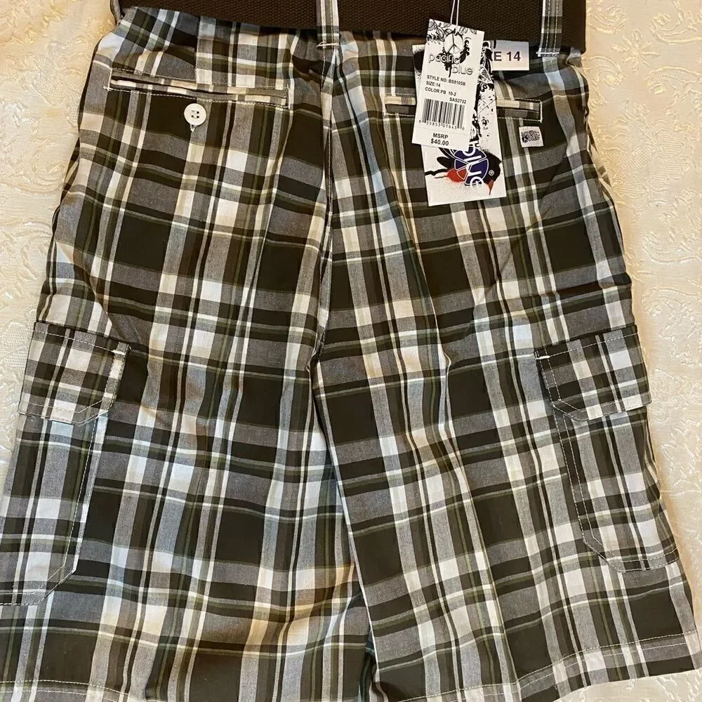 Pacific Blue Boys Plaid Fashion Shorts size14 - Picture 4 of 10